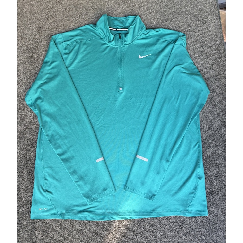 Nike Running Dri-FIT 1/2 Zip Pullover Teal Green XXL 683485-309